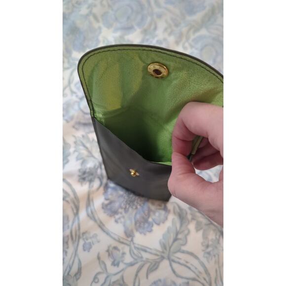 Longchamp Green Leather Glasses Pouch - Picture 4 of 5